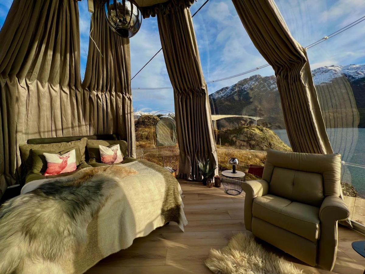 Lofoten Glampingdome Myrland Bagian luar foto