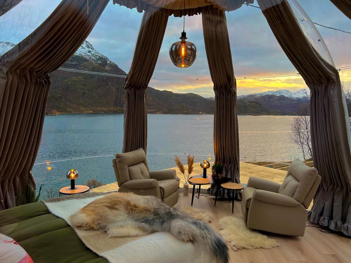 Lofoten Glampingdome Myrland Bagian luar foto