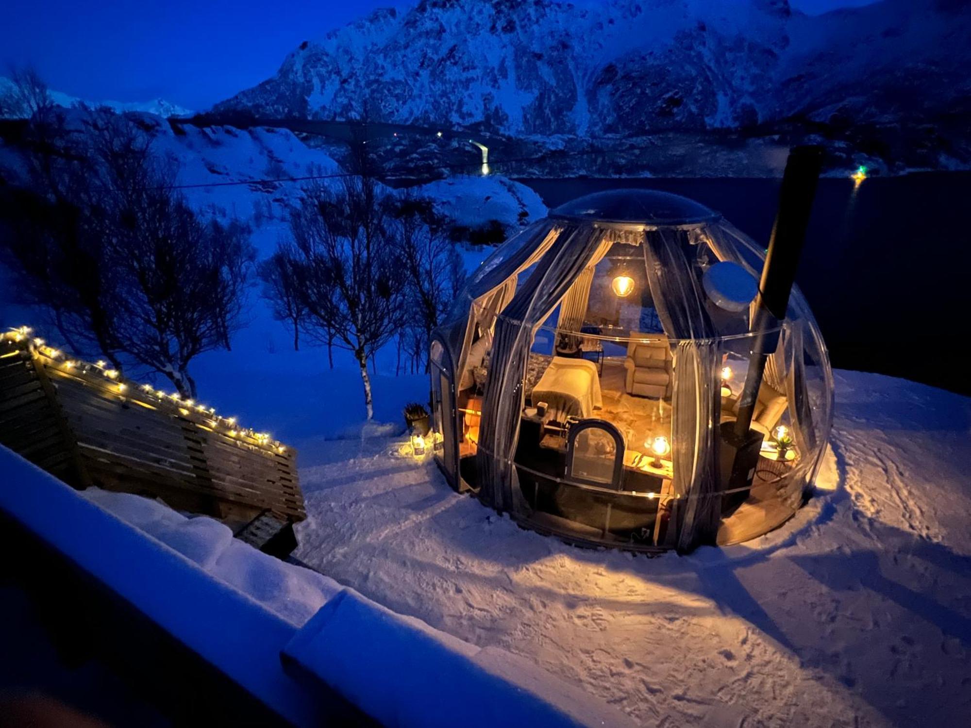 Lofoten Glampingdome Myrland Bagian luar foto
