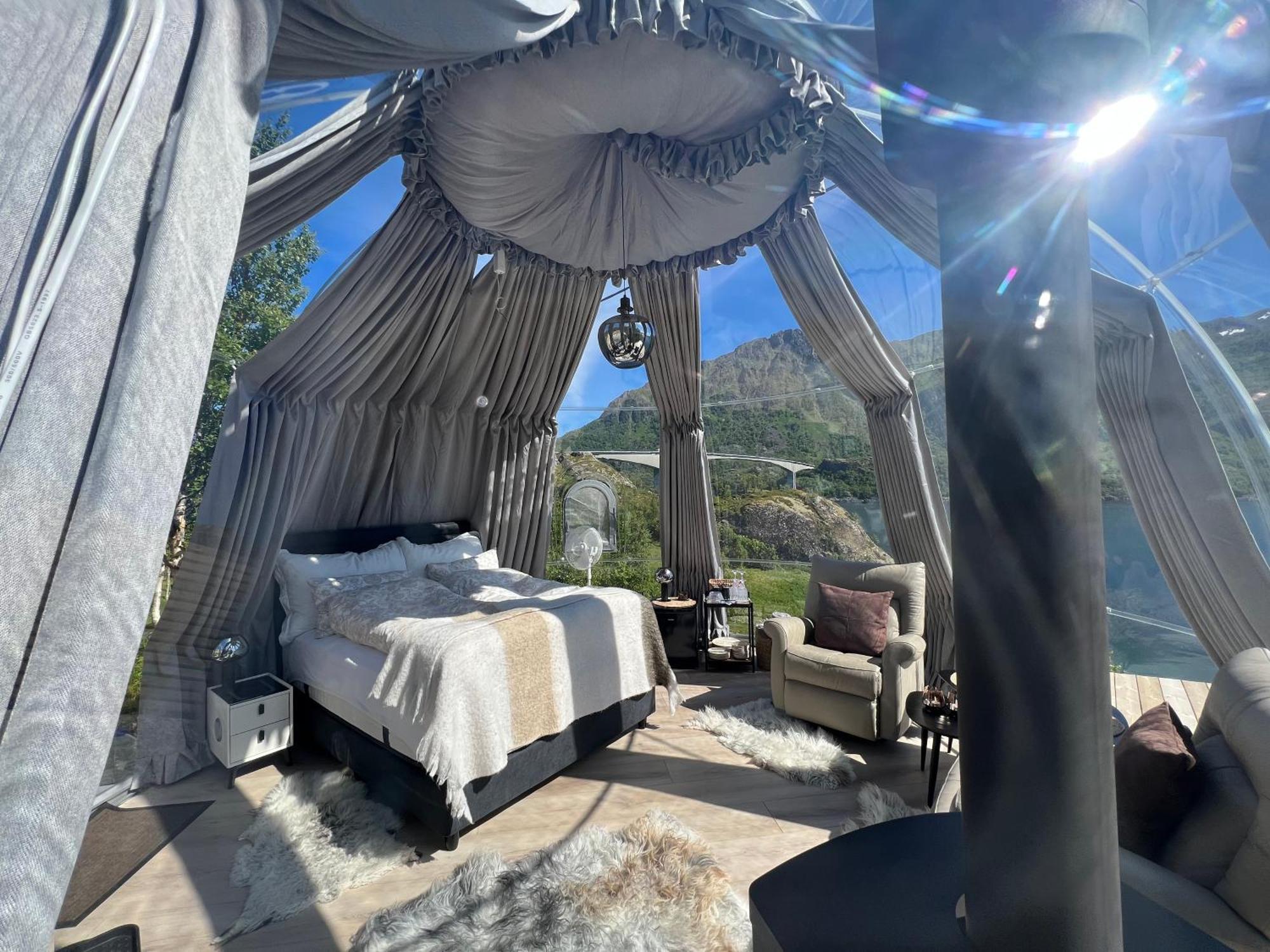Lofoten Glampingdome Myrland Bagian luar foto