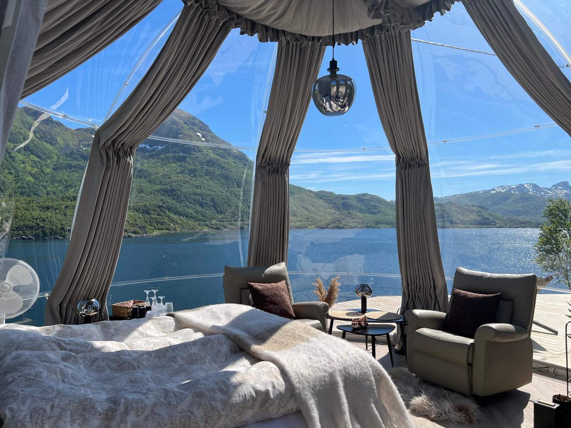 Lofoten Glampingdome Myrland Bagian luar foto